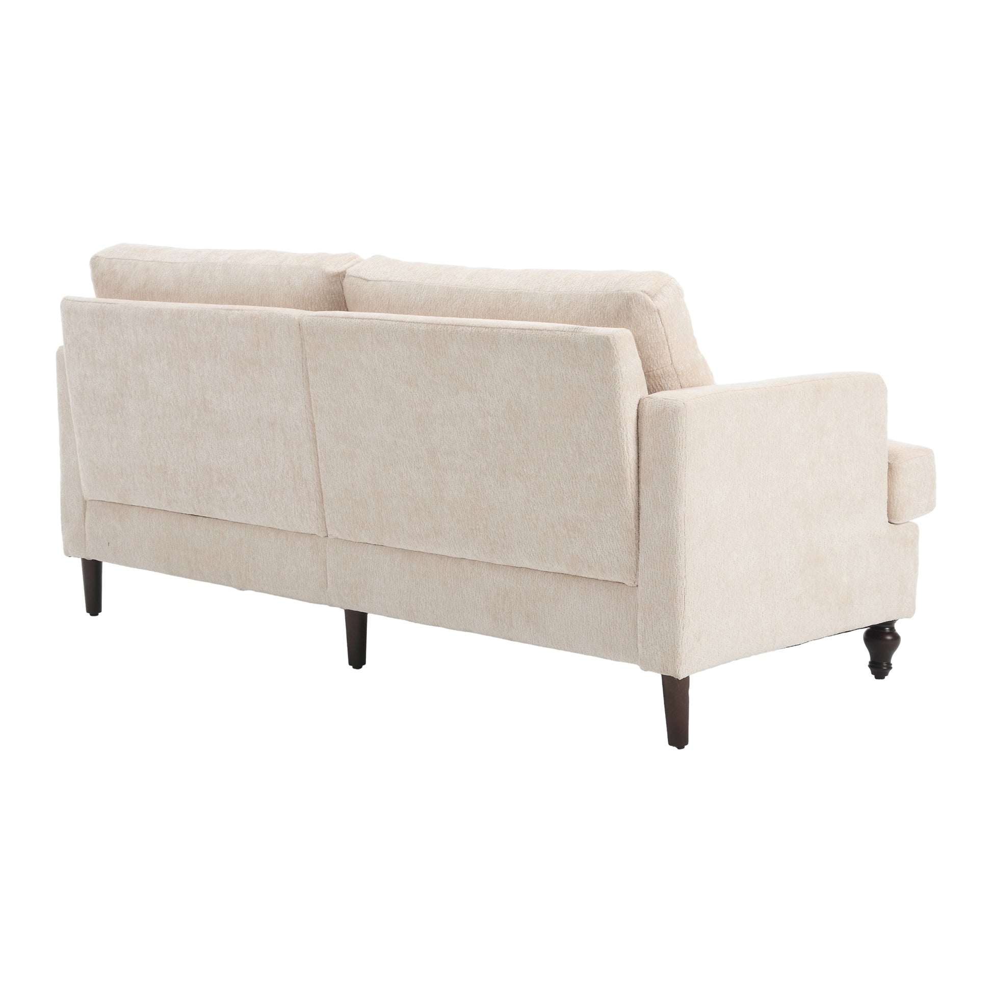 Coolmore Mid Century Modern Chenille Fabric Loveseat Sofa, 2 Seat Upholstered Loveseat Sofa Modern Couch For Living Room,Brown Wood Feet Sofa For Bedroom, Reading Beige Chenille Beige Chenille 2 Seat
