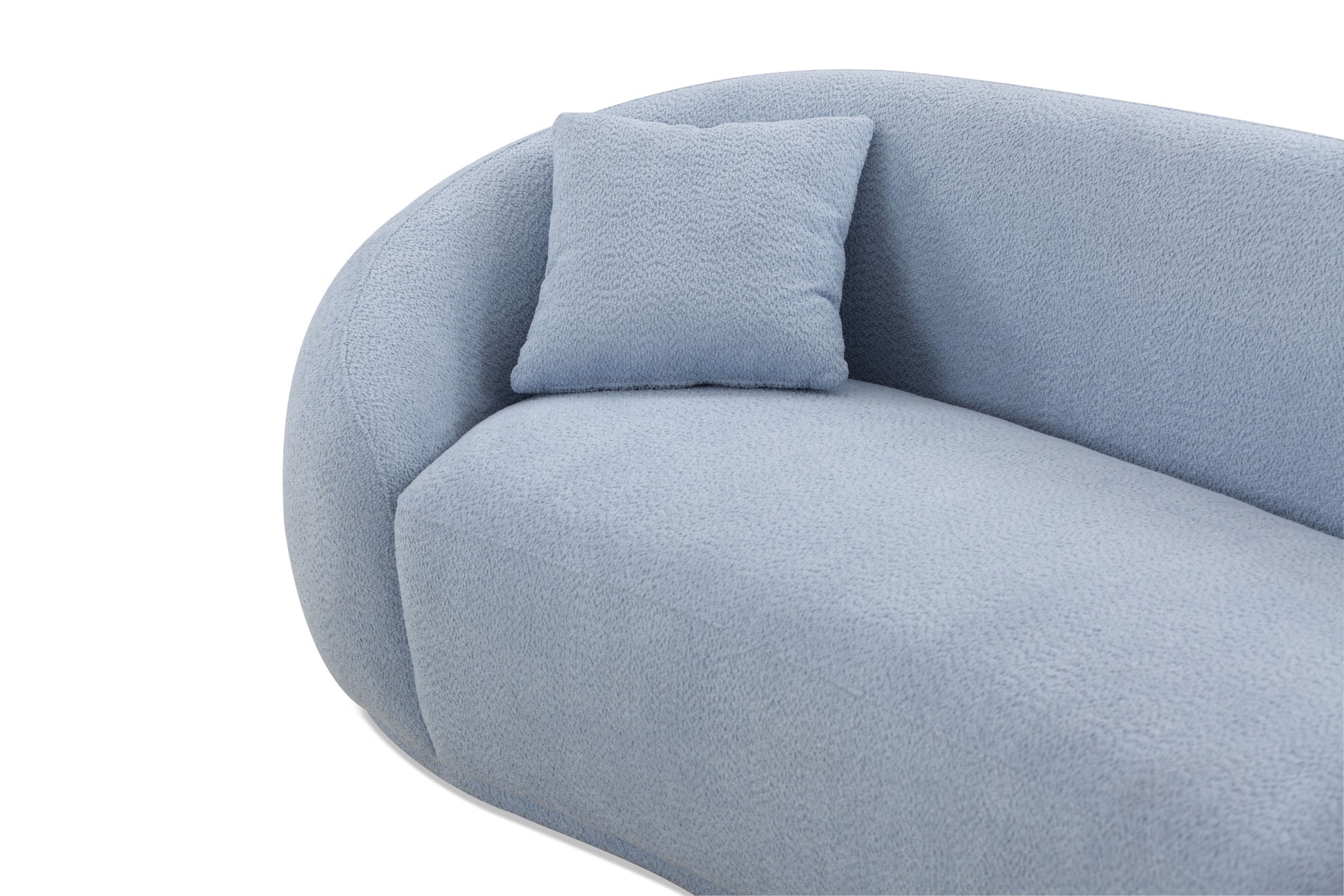 3 Seater Sofa Modern Combination Half Moon Casual Teddy Wool Sofa Curved Sofa, Blue Sky Blue Primary Living Space Medium Soft Delicate Duty Fabric 3 Seat