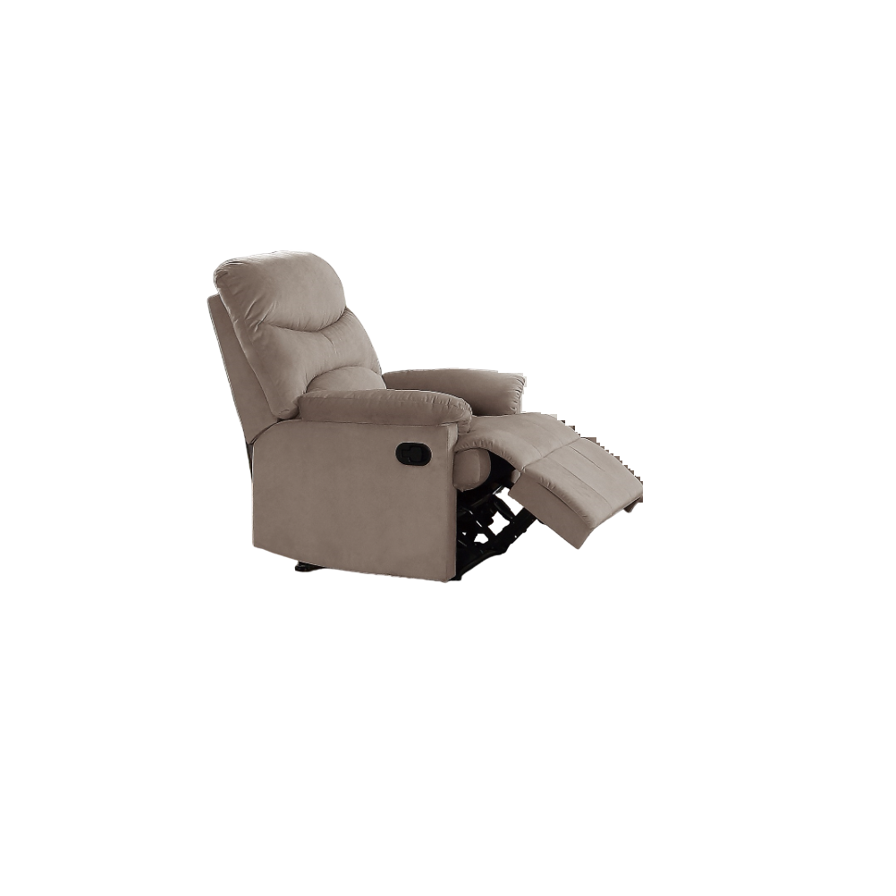 Luxurious Velvet Light Brown Color 1Pc Motion Recliner Chair Couch Manual Motion Plush Armrest Living Room Furniture Chair Light Brown Velvet Manual Handle Metal Primary Living Space Cushion Back Contemporary,Modern,Transitional Handle Pillow Top Arms