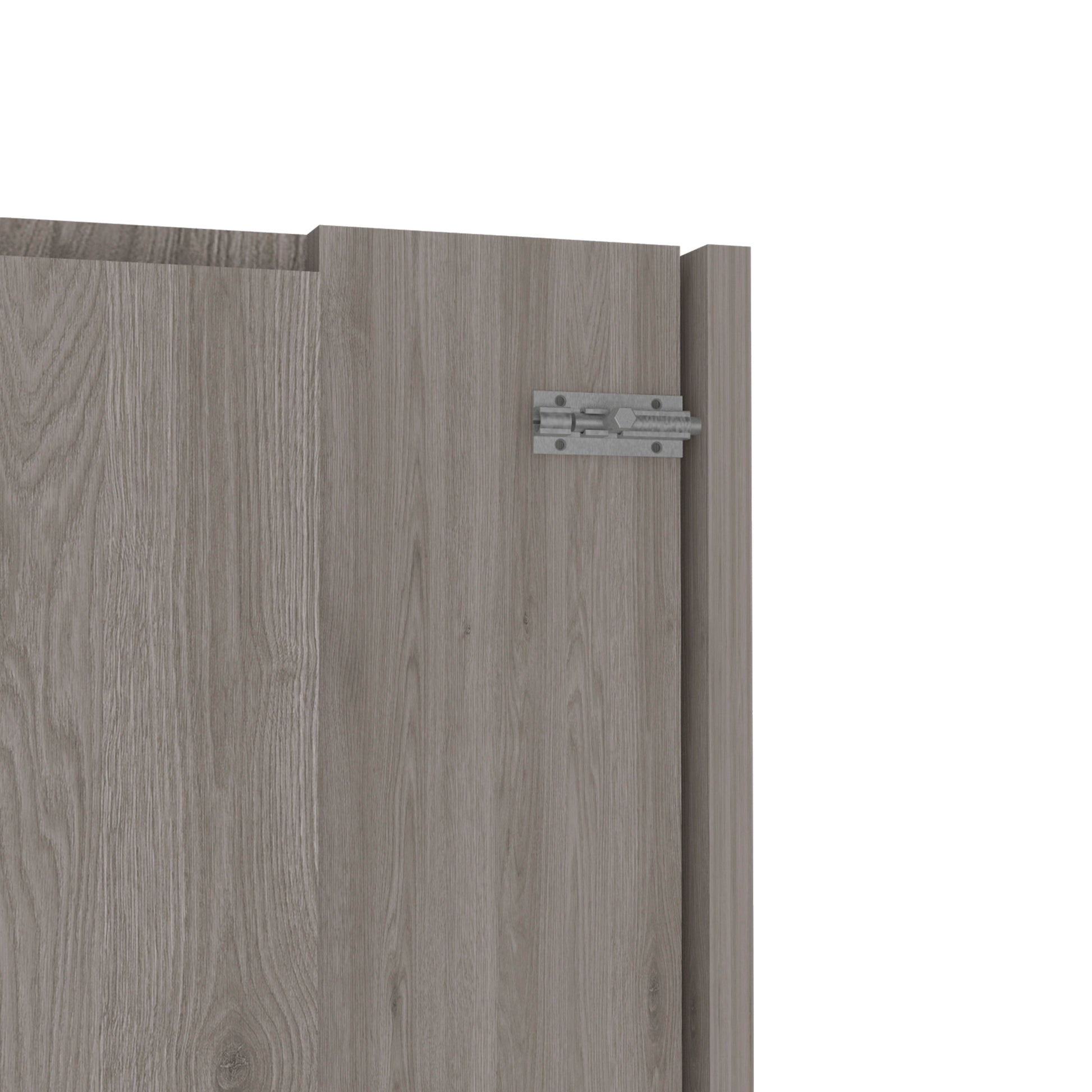 Wall Foldable Table With Multiple Shelves, Light Gray Gray Particle Board Particle Board