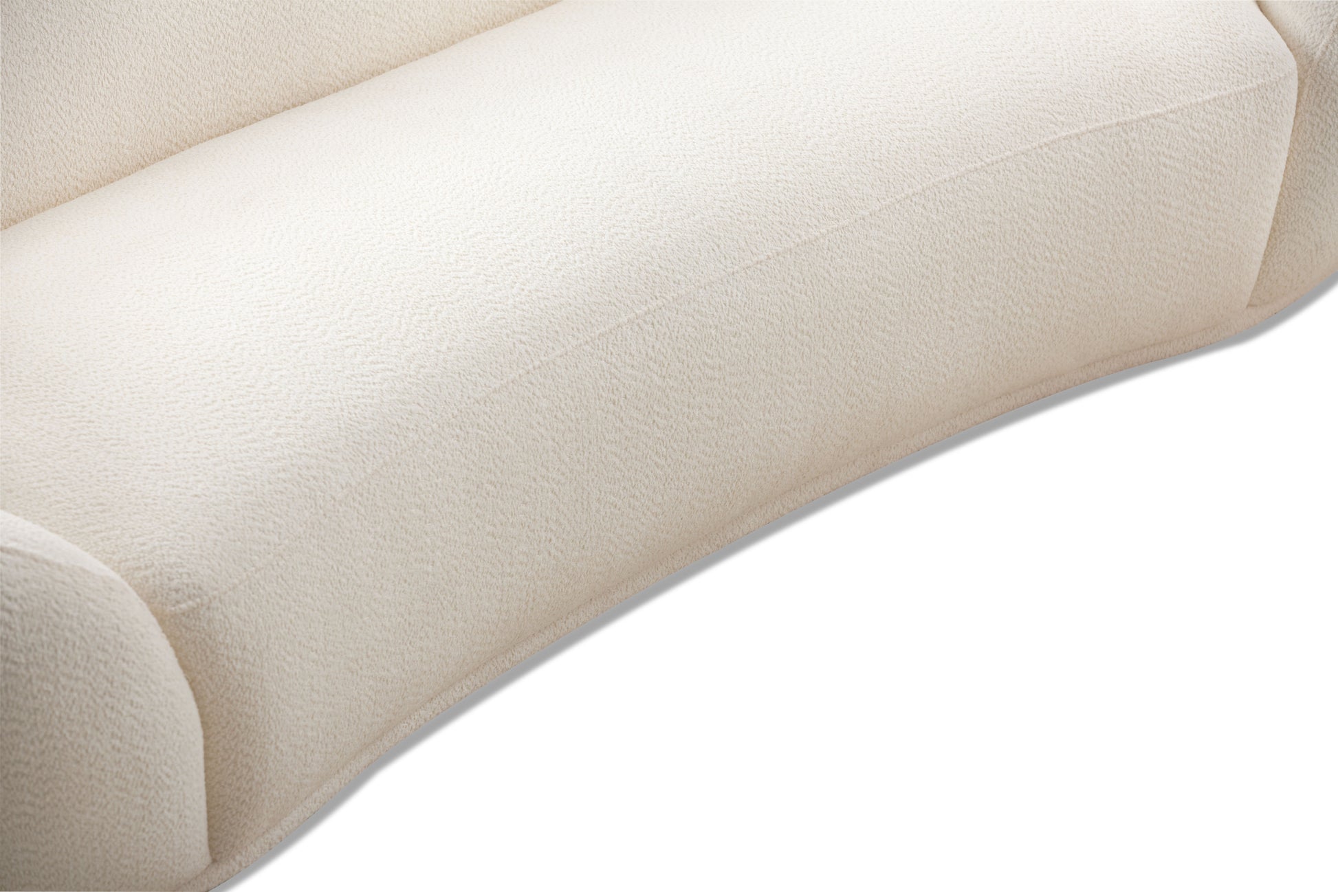 3 Person Sofa Modern Combination Half Moon Casual Teddy Bear Wool Sofa Curved Sofa, Snow White White Primary Living Space Medium Soft Delicate Duty Fabric 3 Seat