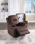 Elegant Modern Chocolate Color Microfiber Motion Recliner Chair 1Pc Couch Manual Motion Plush Armrest Tufted Back Living Room Furniture Chocolate Microfiber Manual Handle Metal Primary Living Space Cushion Back Contemporary,Modern,Transitional Handle