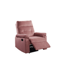 Luxurious Velvet Blush Pink Color Motion Recliner Chair 1Pc Couch Manual Motion Plush Armrest Tufted Back Living Room Furniture Chair Pink Velvet Manual Handle Metal Primary Living Space Cushion Back Contemporary,Modern,Transitional Handle Pillow Top