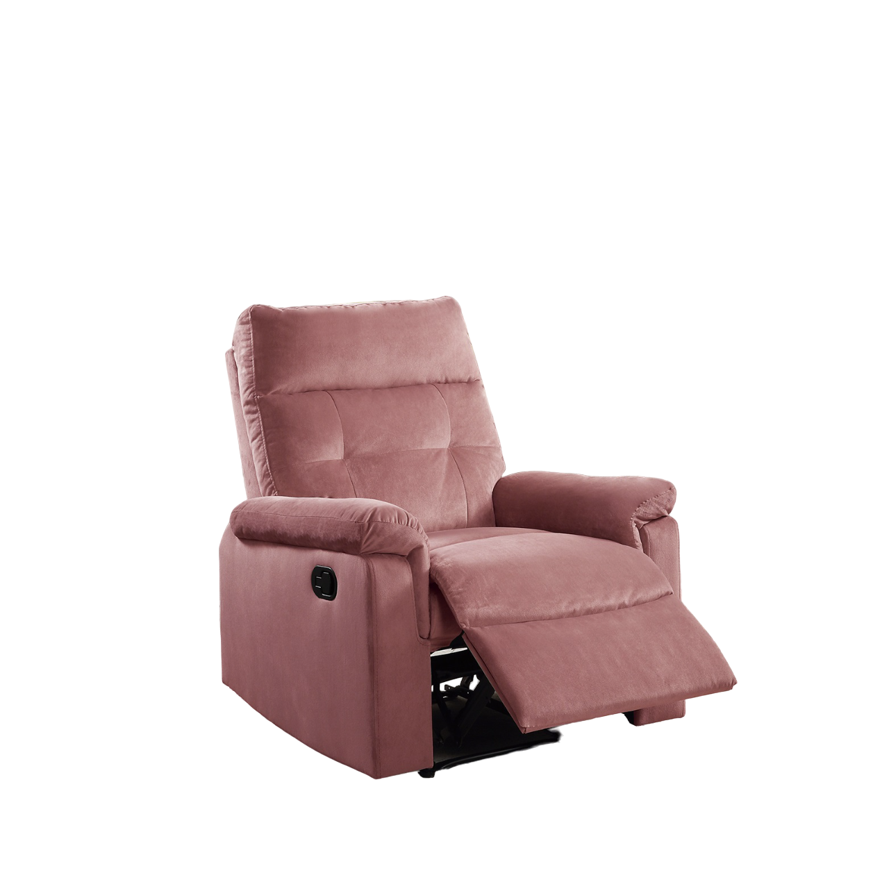 Luxurious Velvet Blush Pink Color Motion Recliner Chair 1Pc Couch Manual Motion Plush Armrest Tufted Back Living Room Furniture Chair Pink Velvet Manual Handle Metal Primary Living Space Cushion Back Contemporary,Modern,Transitional Handle Pillow Top