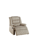 Contemporary Beige Color Velvet Fabric Recliner Motion Recliner Chair 1Pc Couch Manual Motion Plush Armrest Living Room Furniture Beige Velvet Manual Handle Metal Primary Living Space Cushion Back Contemporary,Modern,Transitional Handle Pillow Top Arms