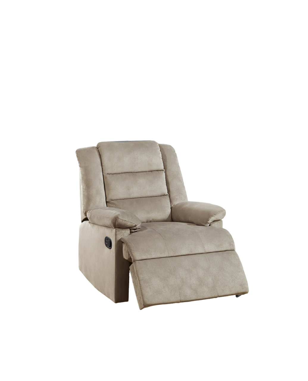 Contemporary Beige Color Velvet Fabric Recliner Motion Recliner Chair 1Pc Couch Manual Motion Plush Armrest Living Room Furniture Beige Velvet Manual Handle Metal Primary Living Space Cushion Back Contemporary,Modern,Transitional Handle Pillow Top Arms