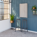 Wall Foldable Table With Multiple Shelves, Light Gray Gray Particle Board Particle Board