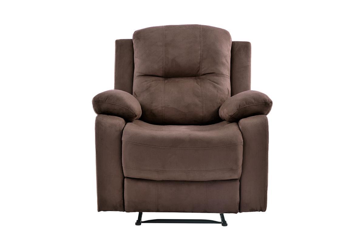 Elegant Modern Chocolate Color Microfiber Motion Recliner Chair 1Pc Couch Manual Motion Plush Armrest Tufted Back Living Room Furniture Chocolate Microfiber Manual Handle Metal Primary Living Space Cushion Back Contemporary,Modern,Transitional Handle