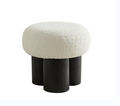 W8017 1 White Lamb Wool Seat, Barrel Pvc Pipe With Black Ash Willow White Broadcloth Pleat