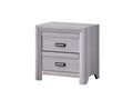 1Pc Contemporary Nightstand End Table With Two Storage Drawers Gray Rustic Finish Bedroom Wooden Furniture Gray 2 Drawers Bedside Cabinet Wood