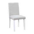 5 Piece Wooden Dining Table Set, Kitchen Table Set With A Rectangular Table And 4 Upholstered Chairs, Wooden Dining Room Table With Crystal Decoration And Chairs Set For Kitchen, Dining Room, White Beige White Seats 4 Dining Room 4 Leg Rectangular Solid