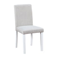 5 Piece Wooden Dining Table Set, Kitchen Table Set With A Square Table And 4 Upholstered Chairs, Wooden Dining Room Table With Crystal Decoration And Chairs Set For Kitchen, Dining Room, White Beige White Seats 4 Dining Room 4 Leg Square Dining Table