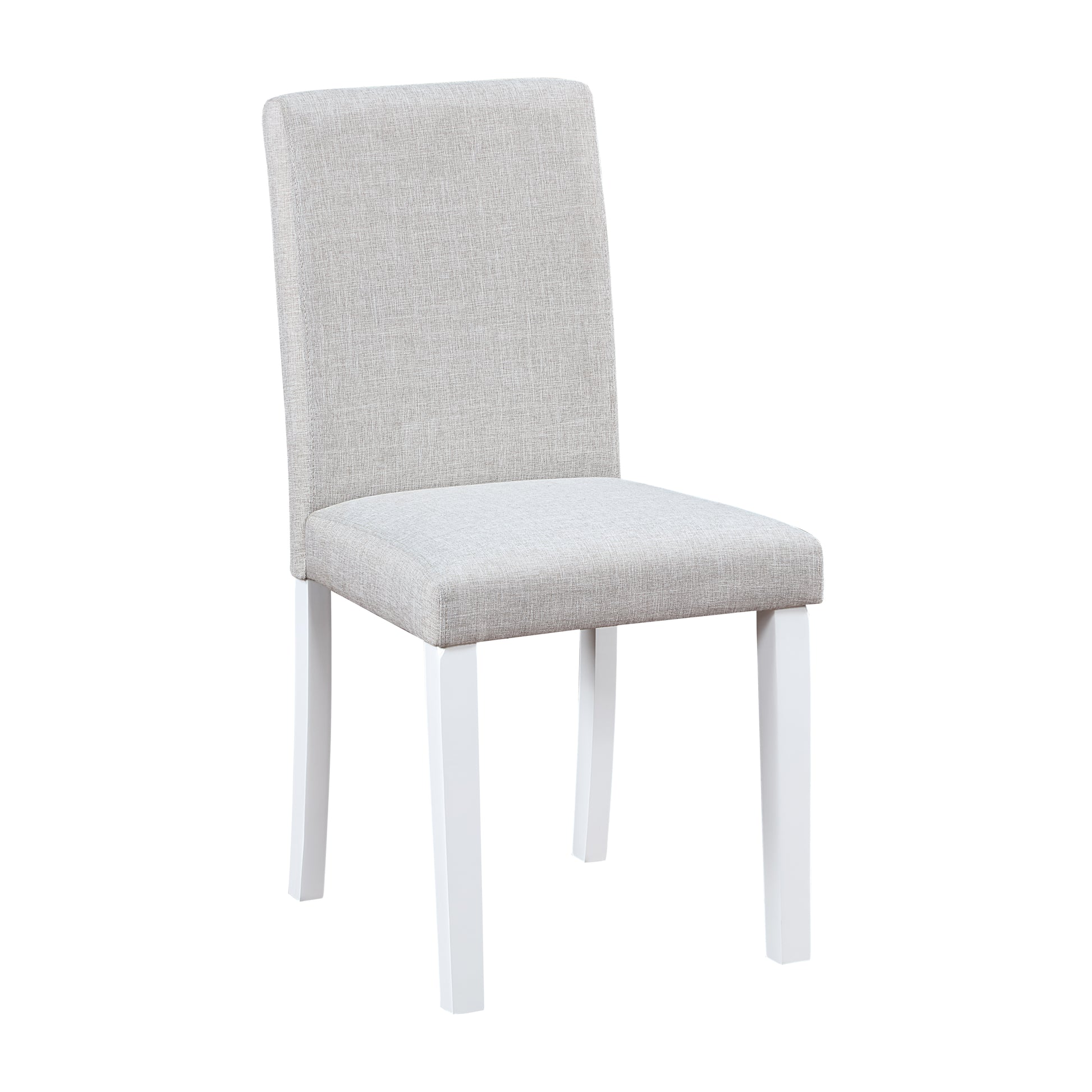 5 Piece Wooden Dining Table Set, Kitchen Table Set With A Square Table And 4 Upholstered Chairs, Wooden Dining Room Table With Crystal Decoration And Chairs Set For Kitchen, Dining Room, White Beige White Seats 4 Dining Room 4 Leg Square Dining Table