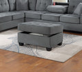 Dark Gray Plush Microfiber Living Room Furniture 3 Pcs Reversible Sectional Sofa Set Sofa W Cup Holder Reversible Chaise And Storage Ottoman Dark Gray Primary Living Space Contemporary,Modern,Transitional L Shaped Rubberwood Microfiber 5 Seat