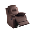 Elegant Modern Chocolate Color Microfiber Motion Recliner Chair 1Pc Couch Manual Motion Plush Armrest Tufted Back Living Room Furniture Chocolate Microfiber Manual Handle Metal Primary Living Space Cushion Back Contemporary,Modern,Transitional Handle