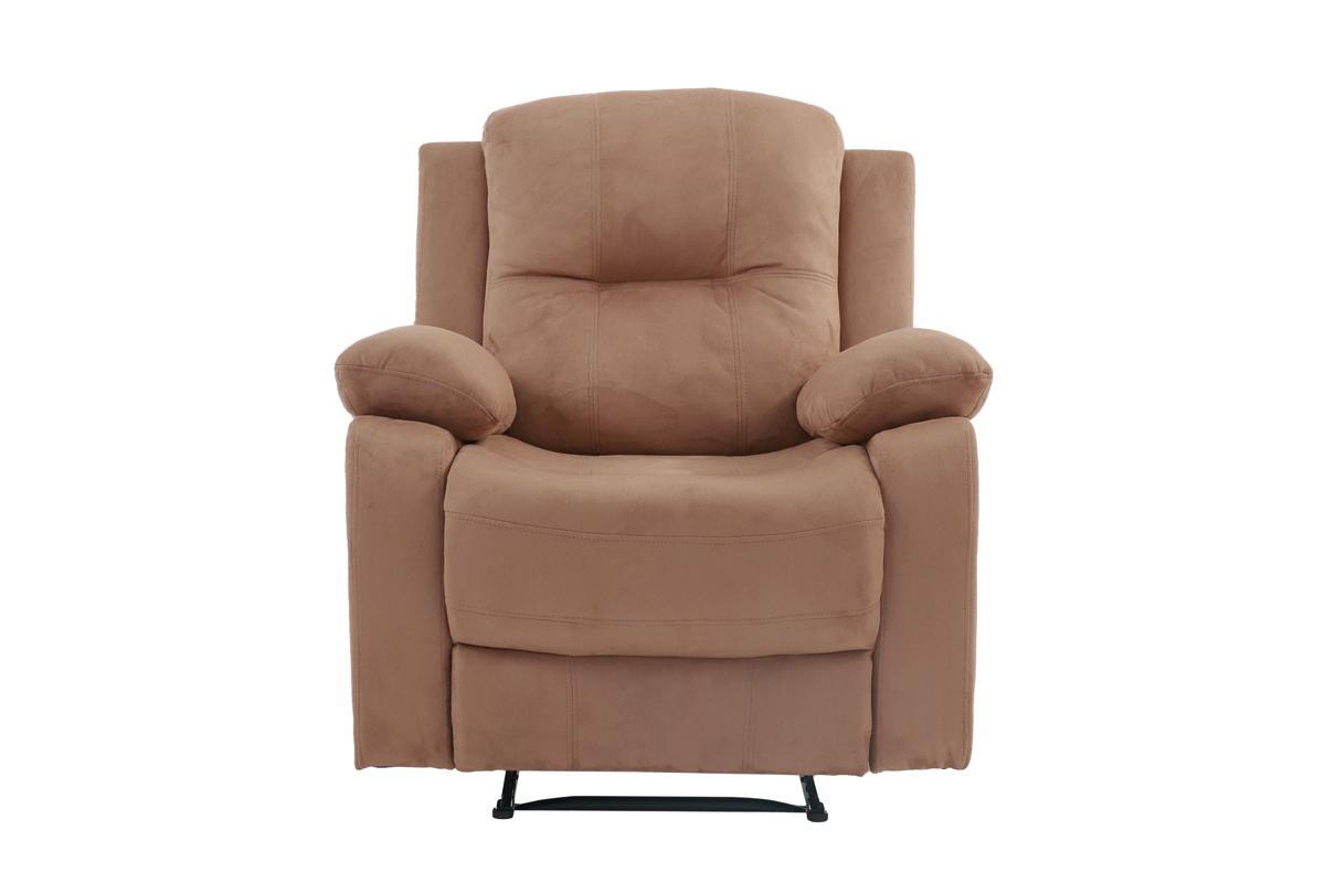 Elegant Modern Peat Color Microfiber Motion Recliner Chair 1Pc Couch Manual Motion Plush Armrest Tufted Back Living Room Furniture Grey Brown Microfiber Manual Handle Metal Primary Living Space Cushion Back Contemporary,Modern,Transitional Handle Pillow