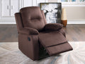 Elegant Modern Chocolate Color Microfiber Motion Recliner Chair 1Pc Couch Manual Motion Plush Armrest Tufted Back Living Room Furniture Chocolate Microfiber Manual Handle Metal Primary Living Space Cushion Back Contemporary,Modern,Transitional Handle