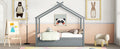 Twin Size House Shaped Bed With Trundle,Grey Twin Grey Wood Bedroom American Design Pine Bed Frame Pine