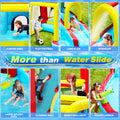 7 In1 Inflatable Slide Water Park Bouncing House Outdoor Soccer Garden Bouncer With Splash Pool & Water& Climbing Wall & Basketball & Football Multicolor Oxford Fabric