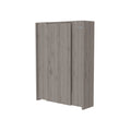 Wall Foldable Table With Multiple Shelves, Light Gray Gray Particle Board Particle Board