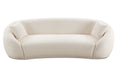 3 Person Sofa Modern Combination Half Moon Casual Teddy Bear Wool Sofa Curved Sofa, Snow White White Primary Living Space Medium Soft Delicate Duty Fabric 3 Seat