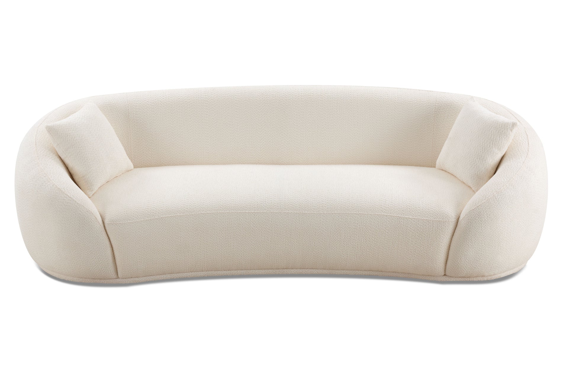 3 Person Sofa Modern Combination Half Moon Casual Teddy Bear Wool Sofa Curved Sofa, Snow White White Primary Living Space Medium Soft Delicate Duty Fabric 3 Seat