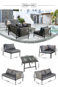 Luxury Rattan Wicker Outdoor Furniture Set Garden Sofa Set Garden Rattan Sofa Patio Outdoor Rattan Furniture Black Natural Steel