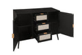 2 Door 3 Drawer Cabinet, Accent Storage Cabinet, Suitable For Living Room, Bedroom, Dining Room, Study Black Mdf