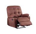 Contemporary Chocolate Color Plush Microfiber Motion Recliner Chair 1Pc Couch Manual Motion Plush Armrest Tufted Back Living Room Furniture Chocolate Microfiber Manual Handle Metal Primary Living Space Cushion Back Contemporary,Modern,Transitional Handle