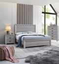 Rustic 1Pc Wooden Bedroom Furniture Queen Size Panel Bed Gray Finish Contemporary Style Gray Wood