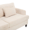 Coolmore Mid Century Modern Chenille Fabric Loveseat Sofa, 2 Seat Upholstered Loveseat Sofa Modern Couch For Living Room,Brown Wood Feet Sofa For Bedroom, Reading Beige Chenille Beige Chenille 2 Seat