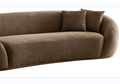 Wks1C Three Person Sofa Modern Combination Half Moon Casual Teddy Bear Wool Sofa Curved Sofa, Camel Color Camel Fabric 3 Seat