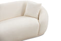 3 Person Sofa Modern Combination Half Moon Casual Teddy Bear Wool Sofa Curved Sofa, Snow White White Primary Living Space Medium Soft Delicate Duty Fabric 3 Seat