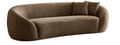 Wks1C Three Person Sofa Modern Combination Half Moon Casual Teddy Bear Wool Sofa Curved Sofa, Camel Color Camel Fabric 3 Seat