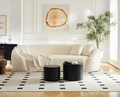 3 Person Sofa Modern Combination Half Moon Casual Teddy Bear Wool Sofa Curved Sofa, Snow White White Primary Living Space Medium Soft Delicate Duty Fabric 3 Seat
