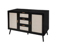 2 Door 3 Drawer Cabinet, Accent Storage Cabinet, Suitable For Living Room, Bedroom, Dining Room, Study Black Mdf