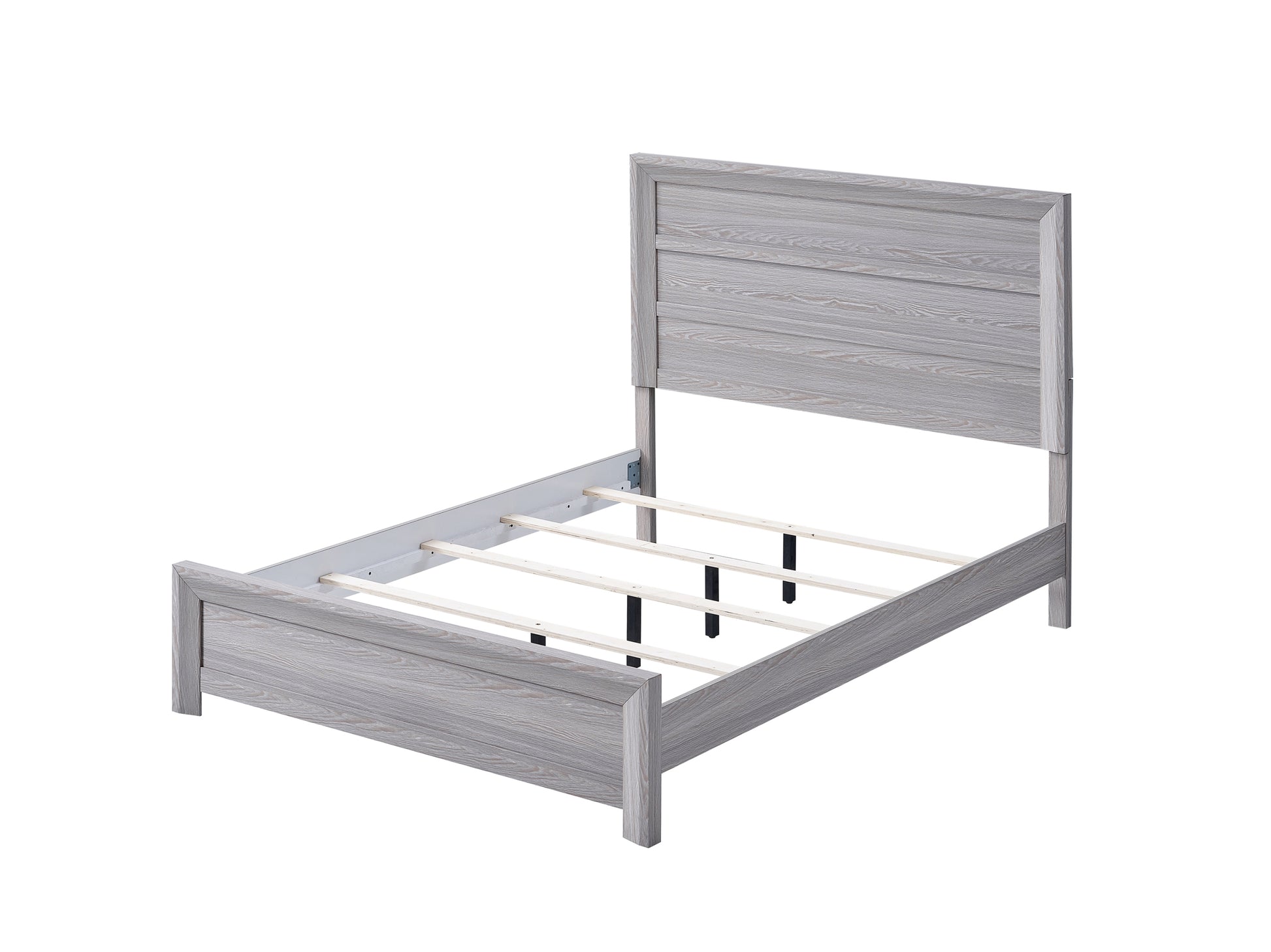 Rustic 1Pc Wooden Bedroom Furniture Full Size Panel Bed Gray Finish Contemporary Style Gray Wood