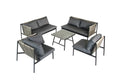 Luxury Rattan Wicker Outdoor Furniture Set Garden Sofa Set Garden Rattan Sofa Patio Outdoor Rattan Furniture Black Natural Steel