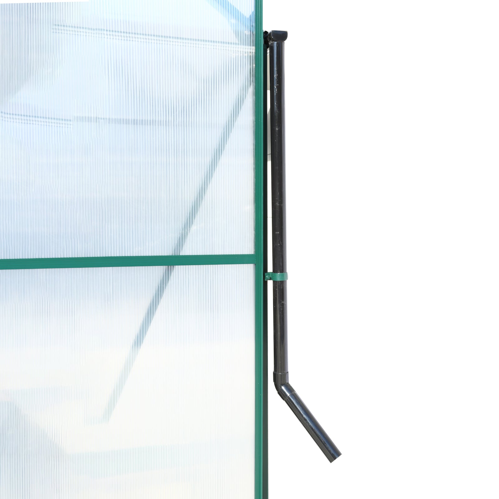 6.3'*6.2'*7' Polycarbonate Greenhouse, Heavy Duty Outdoor Aluminum Walk In Green House Kit With Rain Gutter, Vent And Door For Backyard Garden, Color Green Green Aluminium