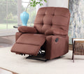 Contemporary Chocolate Color Plush Microfiber Motion Recliner Chair 1Pc Couch Manual Motion Plush Armrest Tufted Back Living Room Furniture Chocolate Microfiber Manual Handle Metal Primary Living Space Cushion Back Contemporary,Modern,Transitional Handle