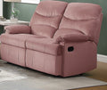 Luxurious Velvet Blush Pink Color 2 Seater Manual Recliner Loveseat Couch Manual Motion Plush Armrest Living Room Furniture 1Pc Loveseat Couch Pink Velvet Primary Living Space