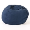 5 Foot Comfortable High Density Shredded Foam Bean Bag Chair For Kids And Adults, With Removable Microsuede Cover, Ideal Reading And Bedroom Floor Lounge, Midnight Blue Blue Solid Microfiber