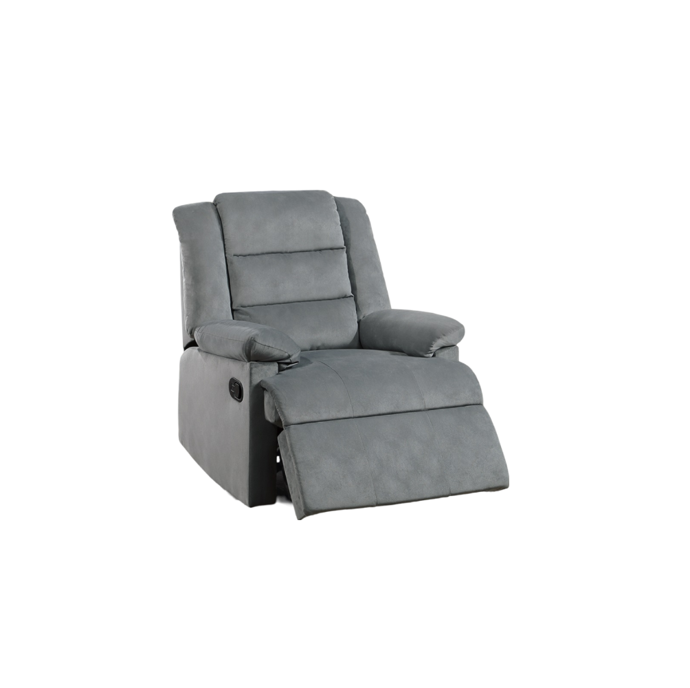 Contemporary Dark Gray Color Velvet Fabric Recliner Motion Recliner Chair 1Pc Couch Manual Motion Plush Armrest Living Room Furniture Dark Gray Velvet Manual Handle Metal Primary Living Space Cushion Back Contemporary,Modern,Transitional Handle Pillow