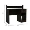 Computer Desk With Top Open Shelf, 1 Drawer And 2 Storage Shelves, Black Black Particle Board Particle Board