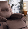 Elegant Modern Chocolate Color Microfiber Motion Recliner Chair 1Pc Couch Manual Motion Plush Armrest Tufted Back Living Room Furniture Chocolate Microfiber Manual Handle Metal Primary Living Space Cushion Back Contemporary,Modern,Transitional Handle