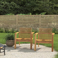 Outdoor Acacia Wood Slatted Club Chairs, Set Of 2, Teak Finish, Acacia Wood, 30