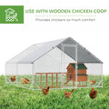 Pawhut Large Chicken Coop Metal Chicken Run With Waterproof And Anti Uv Cover, Spire Shaped Walk In Fence Cage Hen House For Outdoor And Yard Farm Use, 1