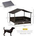 Pawhut Wicker Dog House Outdoor With Canopy, Rattan Dog Bed With Water Resistant Cushion, For Small And Medium Dogs, Gray Gray Rattan