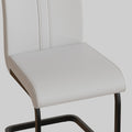 Modern Dining Chairs,Pu Faux Leather High Back Upholstered Side Chair With C Shaped Tube.Black Metal Legs For Dining Room Kitchen Vanity Patio Club Guest Office Chair Set Of 2 White Pu White Kitchen Dining Chairs Foam Pu