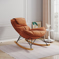 Leisure Sofa Single Rocking Chair, Light Luxury Sofa Chair, Balcony Leisure Area Single Chair, Comfortable And Characteristic Chair, Detachable And Washable Seat Cushion Color: Brown Brown Velvet